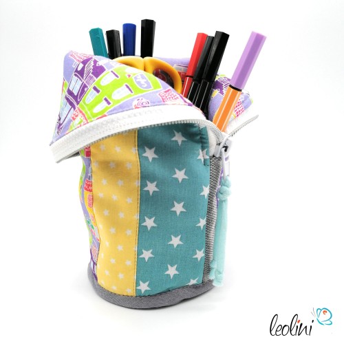 Stehende Stiftetasche Leo | Federpennal Flieder personalisierbar Leolini - 4