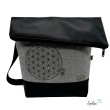 Foldover Tasche in schwarz | Blume des Lebens Stickerei Leolini - 1