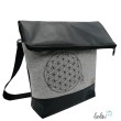 Foldover Tasche in schwarz | Blume des Lebens Stickerei Leolini - 4