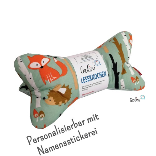 Leseknochen personalisierbar | Nackenkissen FUCHS UND CO. | handgemacht Leolini - 1