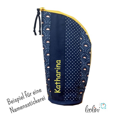 Stehende Stiftetasche Leo | Federpennal Dunkelblau personalisierbar Leolini - 3