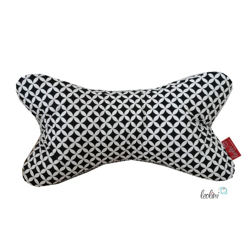 Leseknochen personalisierbar | Nackenkissen Schwarz-Weiß RETRO Leolini - 4
