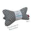 Leseknochen personalisierbar | Nackenkissen Schwarz-Weiß RETRO Leolini - 1