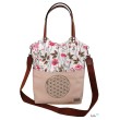 Shopper aus Canvas mit Stickerei Blume des Lebens | BLUMEN| mit Außenfach und zusätzlichem Gurt Leolini - 2