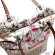 Shopper aus Canvas mit Stickerei Blume des Lebens | BLUMEN| mit Außenfach und zusätzlichem Gurt Leolini - 4