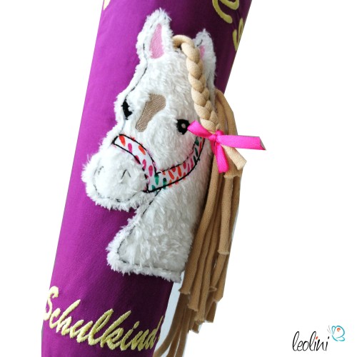 Schultüte PFERD aus Stoff | Personalisierung mit Name | mit Innenkissen  - 2