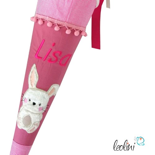Schultüte HASE aus Stoff | Personalisierung mit Name | mit Innenkissen  - 1