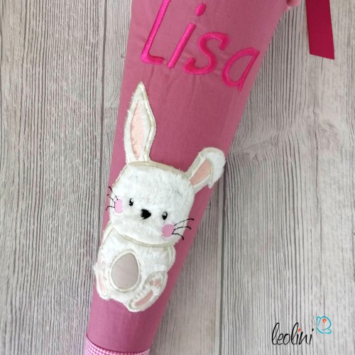 Schultüte HASE aus Stoff | Personalisierung mit Name | mit Innenkissen  - 4