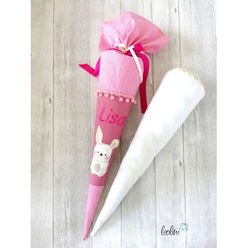 Schultüte HASE aus Stoff | Personalisierung mit Name | mit Innenkissen  - 5