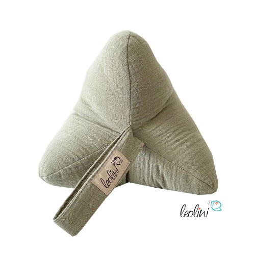 Leseknochen MUSSELIN Double Gauze in OLIVE | personalisierbar und handgemacht Leolini - 2