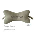 Leseknochen MUSSELIN Double Gauze in OLIVE | personalisierbar und handgemacht Leolini - 3