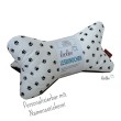 Leseknochen personalisierbar | Nackenkissen PFOTEN schwarz-weiß  - 1