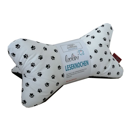 Leseknochen personalisierbar | Nackenkissen PFOTEN schwarz-weiß  - 7