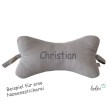 Leseknochen MUSSELIN Double Gauze | HELLGRAU | personalisierbar mit Namen Stickerei Leolini - 3