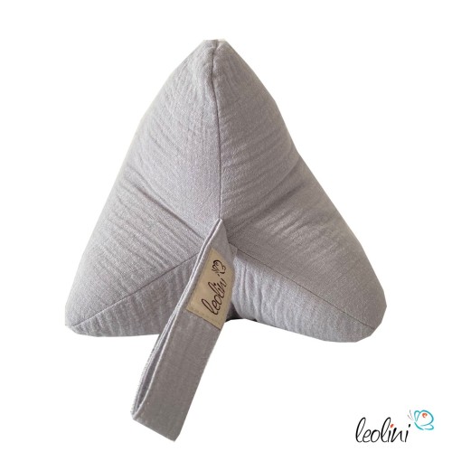 Leseknochen MUSSELIN Double Gauze | HELLGRAU | personalisierbar mit Namen Stickerei Leolini - 2