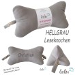 Leseknochen MUSSELIN Double Gauze | HELLGRAU | personalisierbar mit Namen Stickerei Leolini - 5