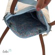 Henkeltasche mit der Blume des Lebens | eisblaues Lederimitat | mit Außenfach Leolini - 7