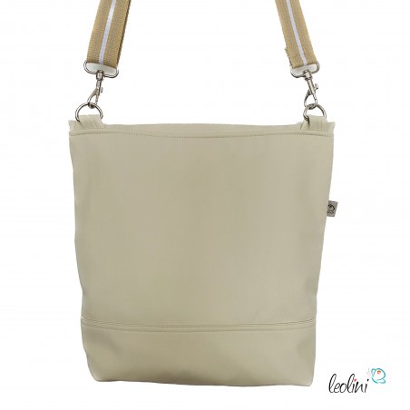 Foldover Tasche mit Pusteblume Stickerei  | mit Außenfach | beige Leolini - 4