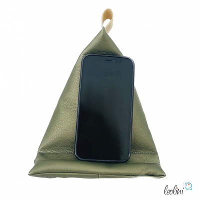 Handysitzsack DELUXE | Lederimitat OLIV metallic | Stützkissen für Smartphone und Tablet € 14,90 Handysitzsack