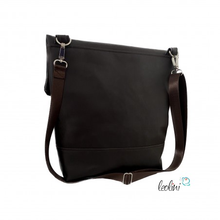 Foldover Tasche mit Mondphasen Stickerei | Mokka | mit Außenfach Leolini - 3