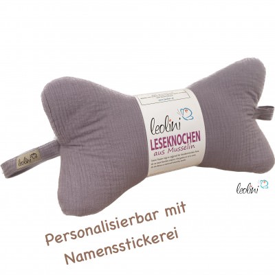 Leseknochen MUSSELIN Double Gauze | LAVENDEL PASTELL | personalisierbar mit Stickerei %price% %category%