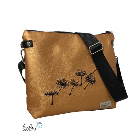 Umhängetasche FLIEGENDE PUSTEBLUMEN kupfer metallic | Handgefertigte Tasche LENO 3.0 Leolini - 1