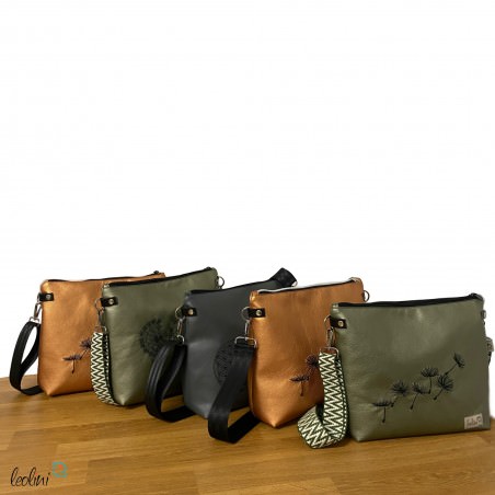 Umhängetasche BLUME DES LEBENS in grau| Handgefertigte Tasche LENO 3.0 Leolini - 7