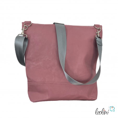 Foldover Tasche mit Blume des Lebens Stickerei | ROSA | mit Außenfach Leolini - 6