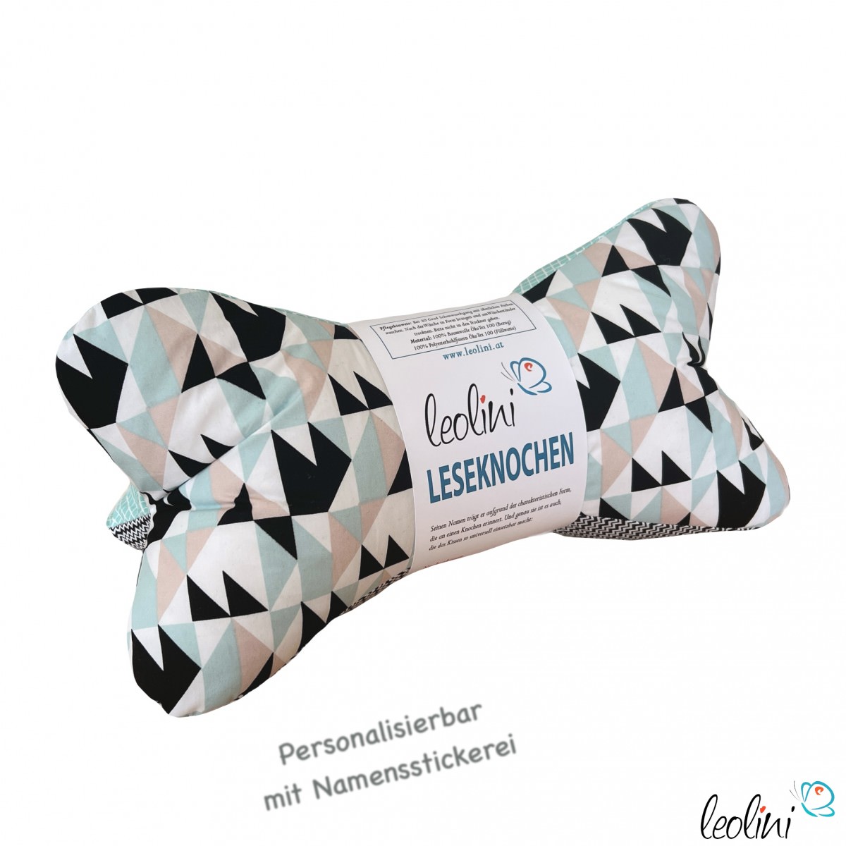 Leseknochen personalisierbar | Nackenkissen GEOMETRIE | handgemacht Leolini - 1