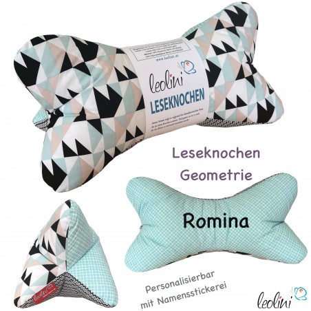 Leseknochen personalisierbar | Nackenkissen GEOMETRIE | handgemacht Leolini - 4