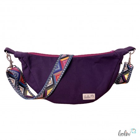 Moon Bag Luna | Halbmondtasche – Handgefertigte Schultertasche in Lila Moonbag Leolini - 2