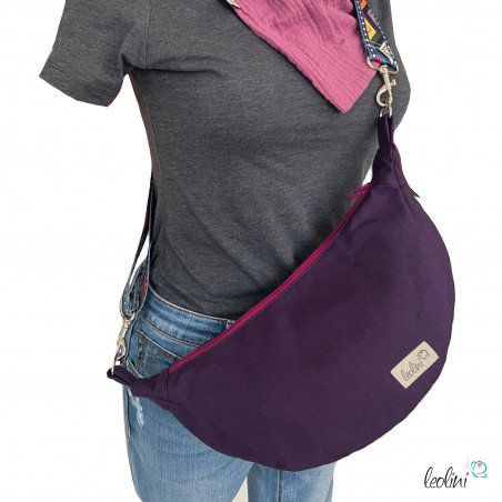 Moon Bag Luna | Halbmondtasche – Handgefertigte Schultertasche in Lila Moonbag Leolini - 1