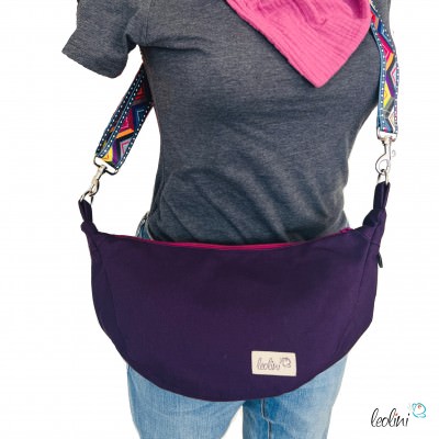 Moon Bag Luna | Halbmondtasche – Handgefertigte Schultertasche in Lila Moonbag Leolini - 4