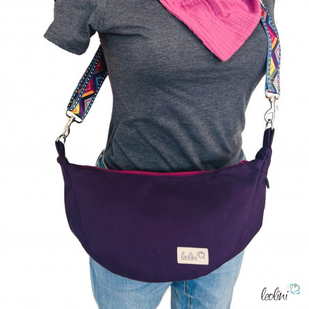 Moon Bag Luna | Halbmondtasche – Handgefertigte Schultertasche in Lila Moonbag Leolini - 4