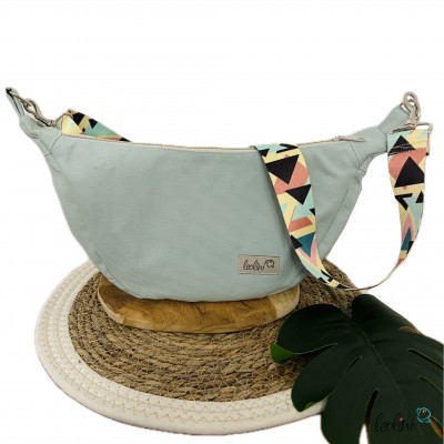 Moon Bag Luna | Halbmondtasche – Handgefertigte Schultertasche in Mint Moonbag Leolini - 8