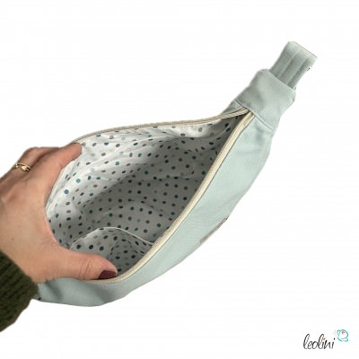 Moon Bag Luna | Halbmondtasche – Handgefertigte Schultertasche in Mint Moonbag Leolini - 6