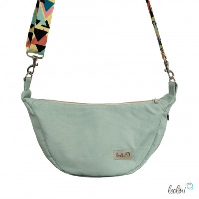 Moon Bag Luna | Halbmondtasche – Handgefertigte Schultertasche in Mint Moonbag Leolini - 3
