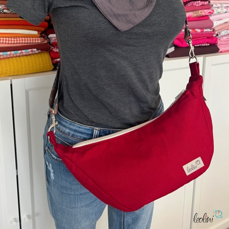 Moon Bag Luna | Halbmondtasche – Handgefertigte Schultertasche in Rot Moonbag Leolini - 8