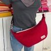 Moon Bag Luna | Halbmondtasche – Handgefertigte Schultertasche in Rot Moonbag Leolini - 8