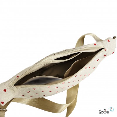 Moon Bag Luna | Halbmondtasche – Handgefertigte Schultertasche Herzen Moonbag Leolini - 5