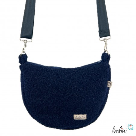 Bouclé Tasche Umhängetasche | Moonbag | Felltasche | handgefertigt in Marine Leolini - 2