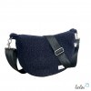 Bouclé Tasche Umhängetasche | Moonbag | Felltasche | handgefertigt in Marine Leolini - 6
