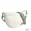 Bouclé Tasche Umhängetasche | Moonbag | Felltasche | handgefertigt in Naturweiß Leolini - 3