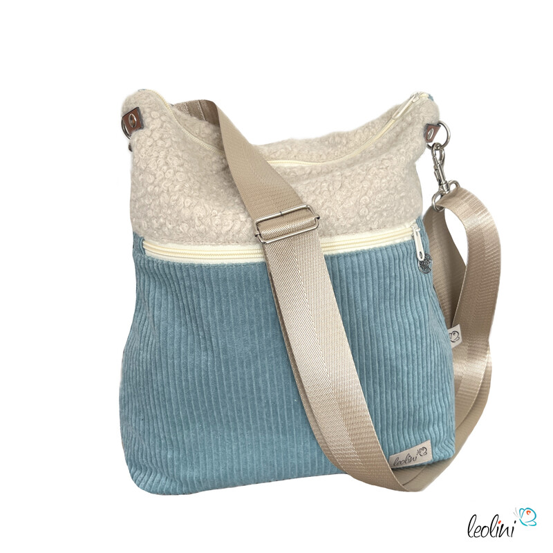 Umhängetasche Lenos Boucle | handgefertigt von Leolini mint