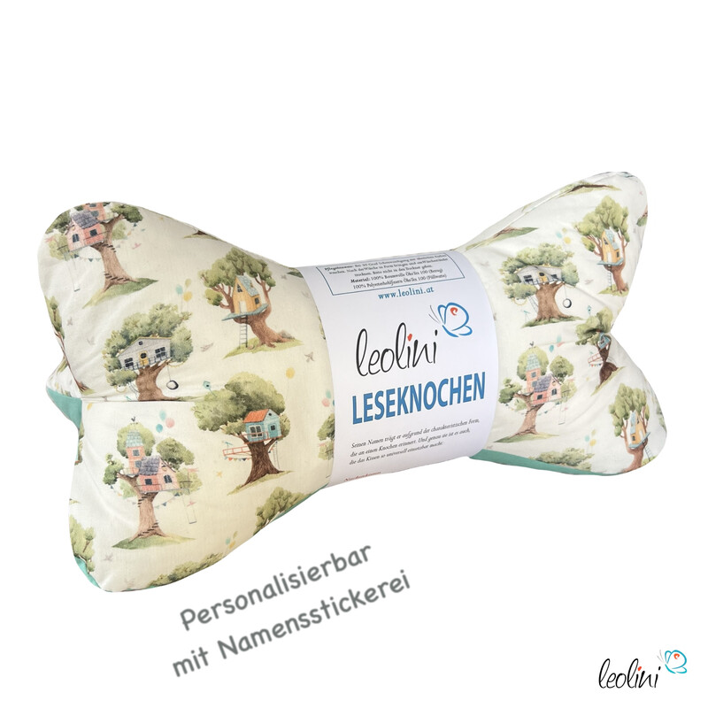 Leseknochen personalisierbar Baumhaus | Nackenkissen | handgemacht