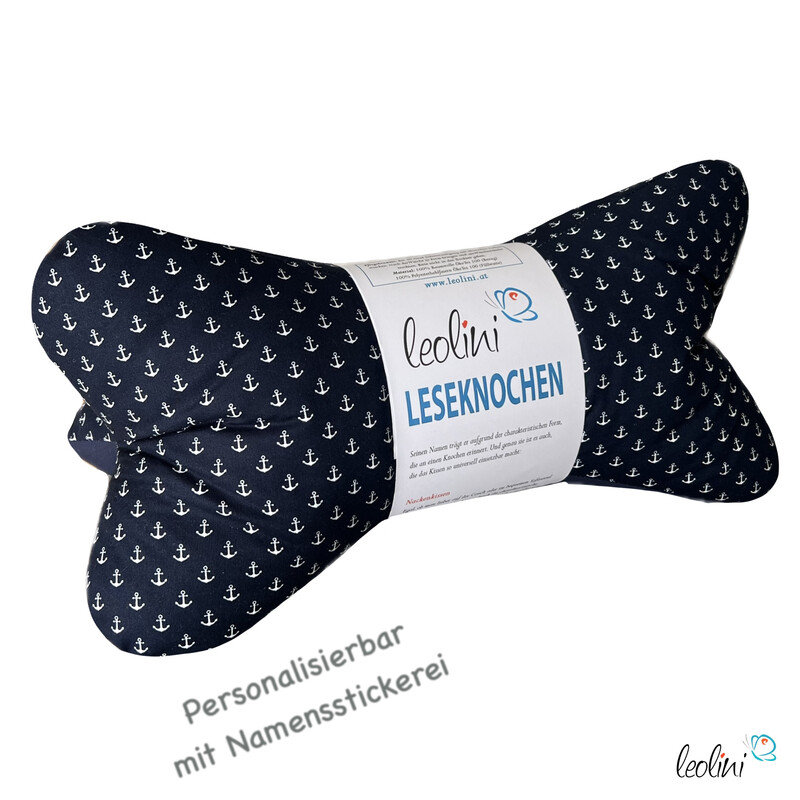 Leseknochen personalisierbar MARITIM | Nackenkissen | handgemacht