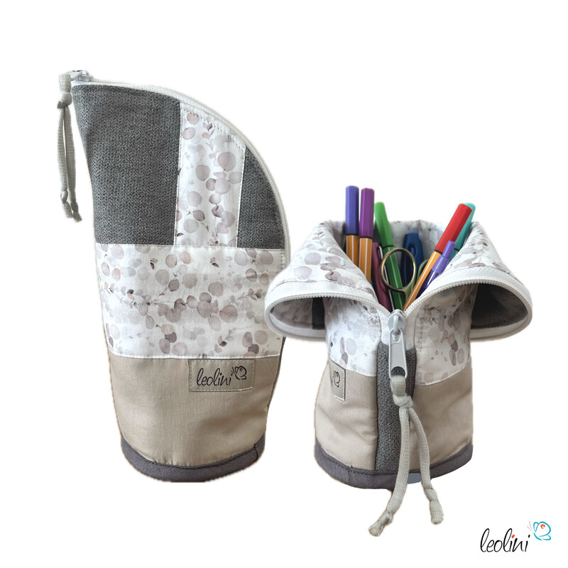 Stehende Stiftetasche Leo | Federpennal Federmäppchen EUKALYPTUS | personalisierbar mit Namen