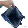 Foldover Tasche mit Pusteblumen Stickerei | Dunkelblau | mit Außenfach