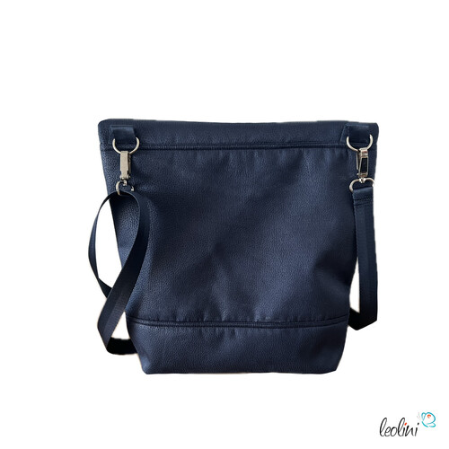 Foldover Tasche mit Pusteblumen Stickerei | Dunkelblau | mit Außenfach