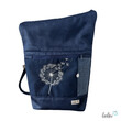 Foldover Tasche mit Pusteblumen Stickerei | Dunkelblau | mit Außenfach